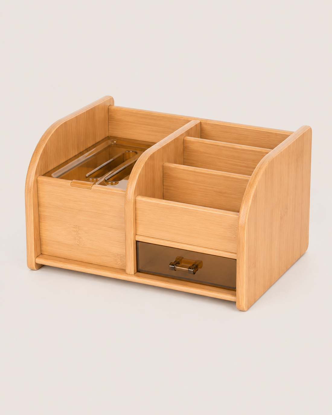 Wooden Pen Holder on white background