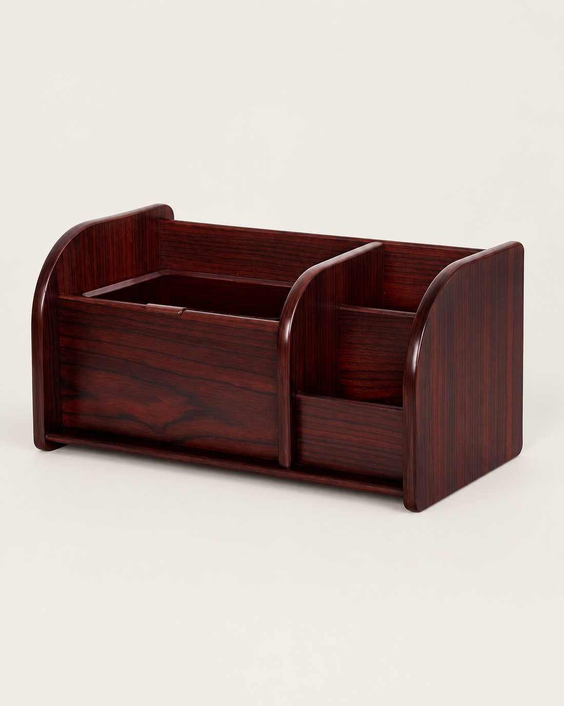 Wooden Pen Holder on white background