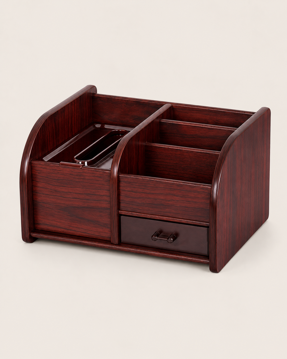 Wooden Pen Holder on white background