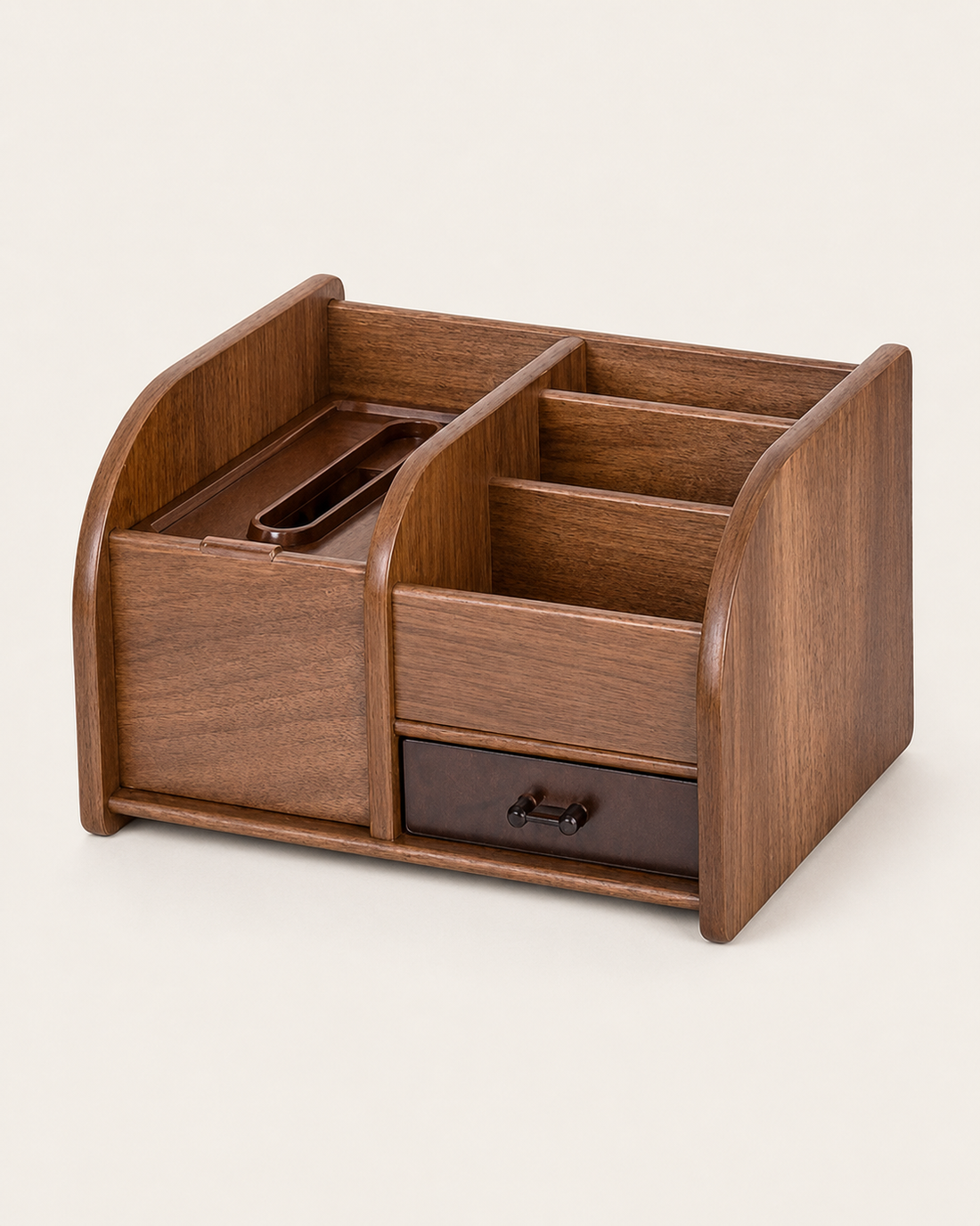 Wooden Pen Holder on white background
