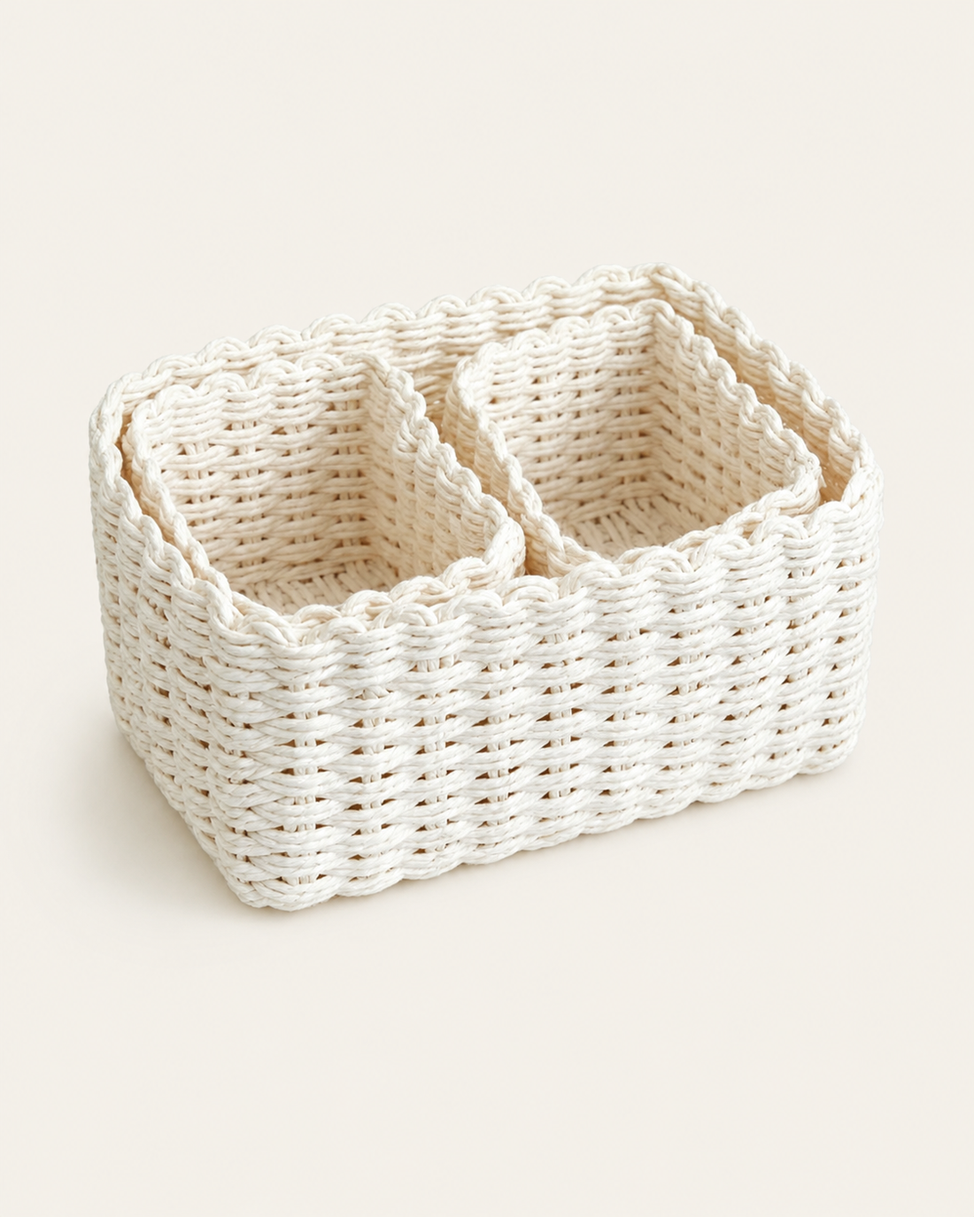 Woven Storage Basket - White